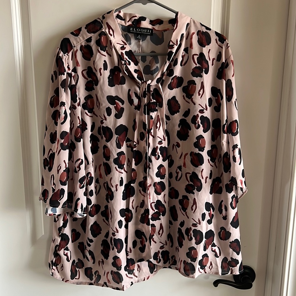 Eloquii Leopard Tie Blouse.